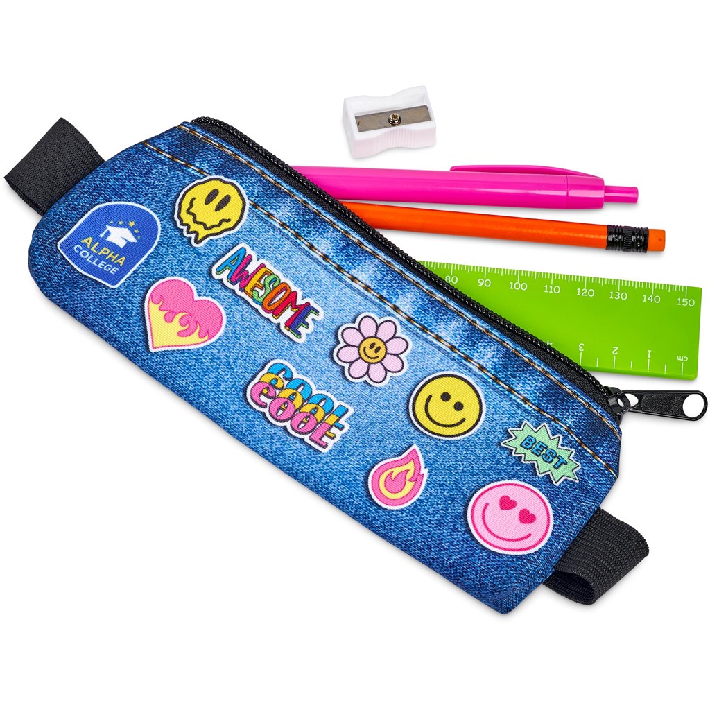 Pre-Production Sample Hoppla Lagoon Polyester Pencil Case To Fit Over An A5 Notebook - Image 3