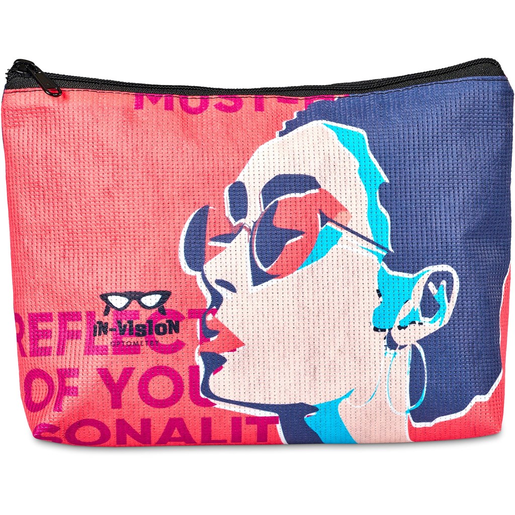 Pre-Printed Sample Hoppla Leanne Recycled PET Stitch-Bond Maxi Toiletry Bag - Image 4