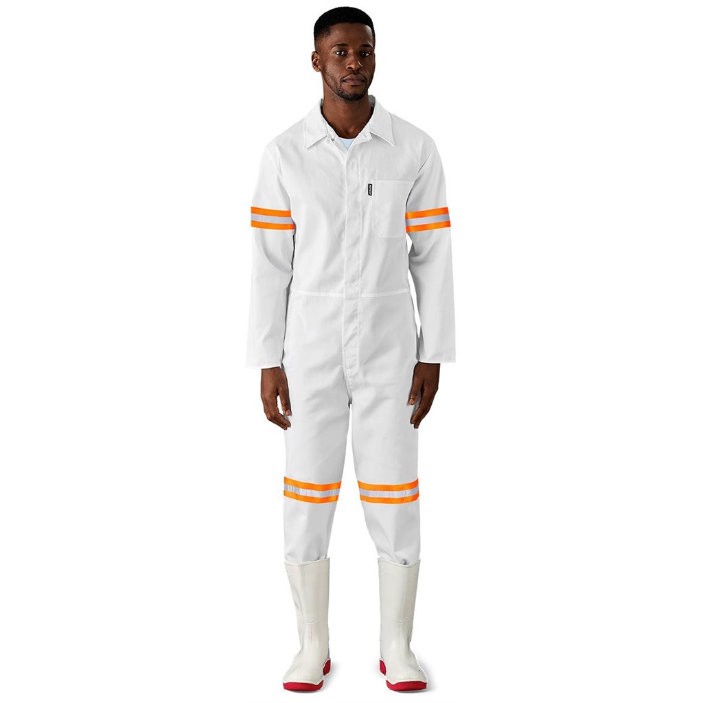 Safety Polycotton Boiler Suit - Reflective Arms & Legs - Orange Tape - Image 8
