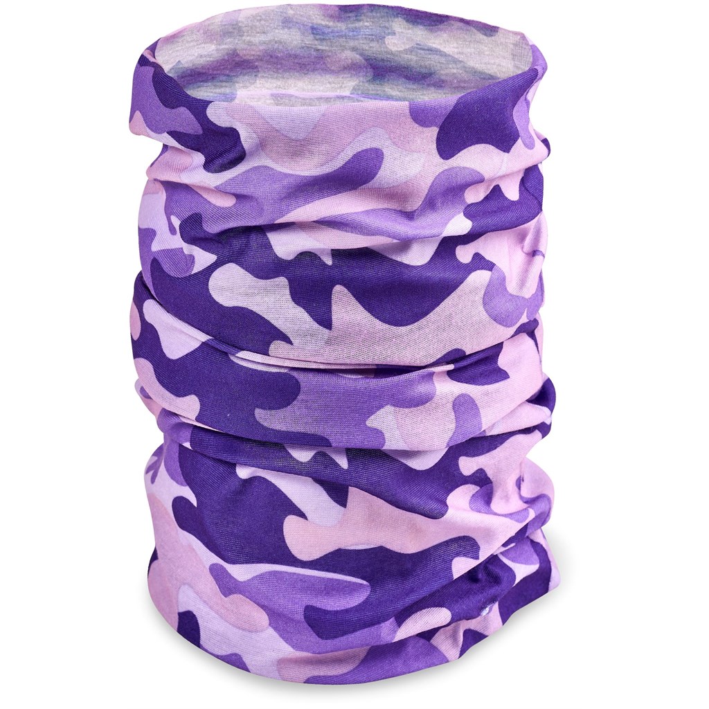 Adults Camo Flexi Tubular Bandana - Purple - Image 4
