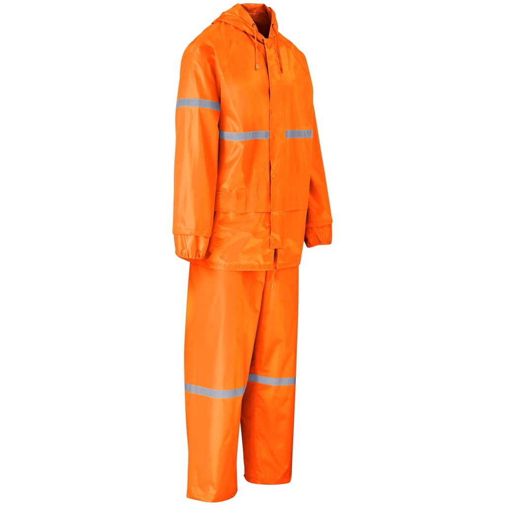 Outdoor Hi-Viz Reflective Polyester/PVC Rainsuit - Orange - Image 5