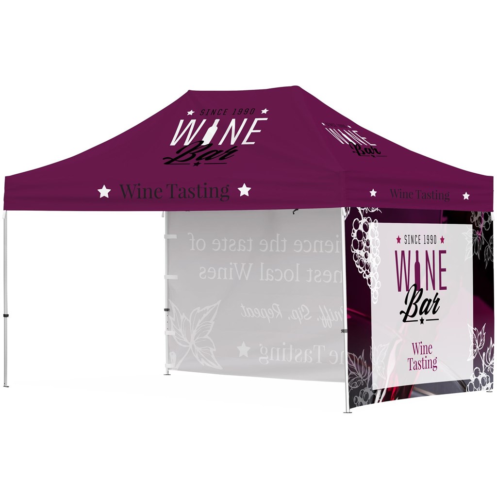 Ovation Sublimated Gazebo 4.5m X 3m - 1 Long Full-Wall Skin - 1 Short Full-Wall Skin - Image 2