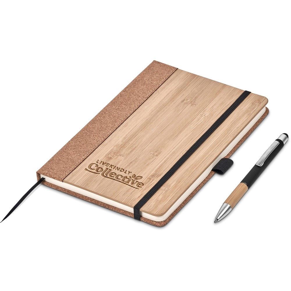 Okiyo Eri Bamboo & Cork Notebook & Pen Set - Image 6