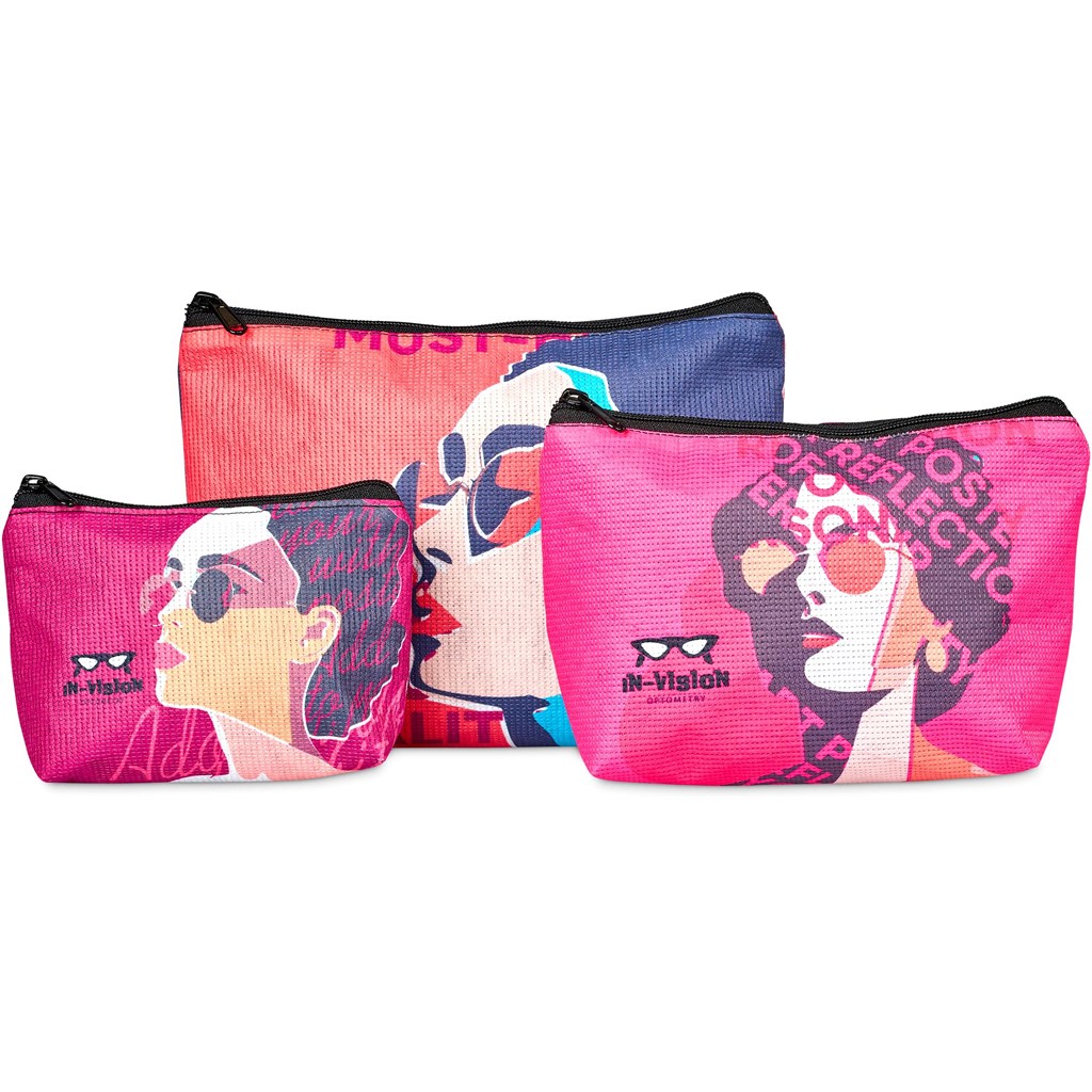 Pre-Printed Sample Hoppla Leanne Recycled PET Stitch-Bond Mini Toiletry Bag - Image 2