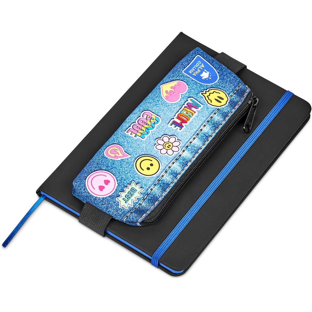 Pre-Production Sample Hoppla Lagoon Polyester Pencil Case To Fit Over An A5 Notebook - Image 5