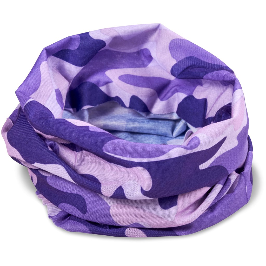 Adults Camo Flexi Tubular Bandana - Purple - Image 2