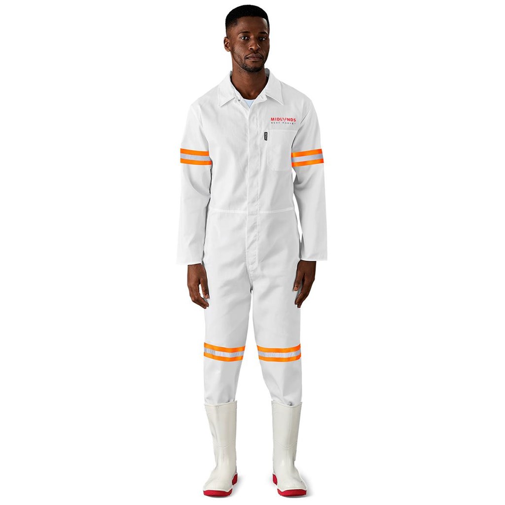 Safety Polycotton Boiler Suit - Reflective Arms & Legs - Orange Tape - Image 7