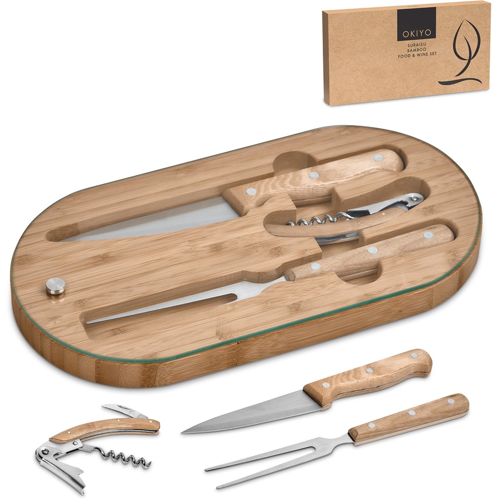 Okiyo Suraisu Bamboo Food & Wine Set - Image 20