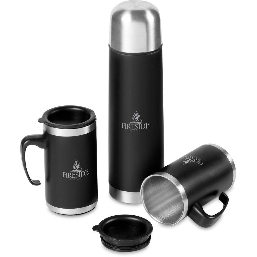 Cardinal Stainless Steel Vacuum Flask & Mug Set - Image 4