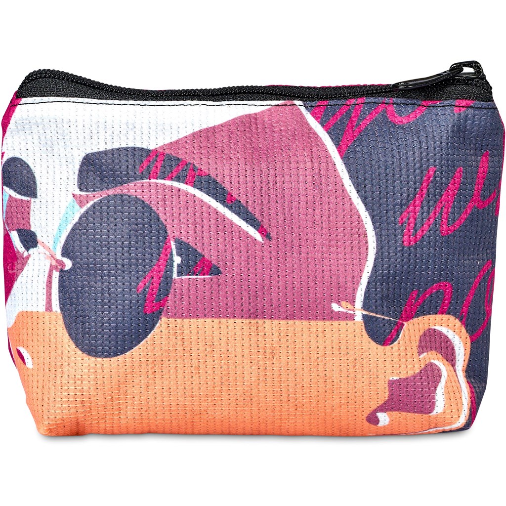 Pre-Printed Sample Hoppla Leanne Recycled PET Stitch-Bond Mini Toiletry Bag - Image 10