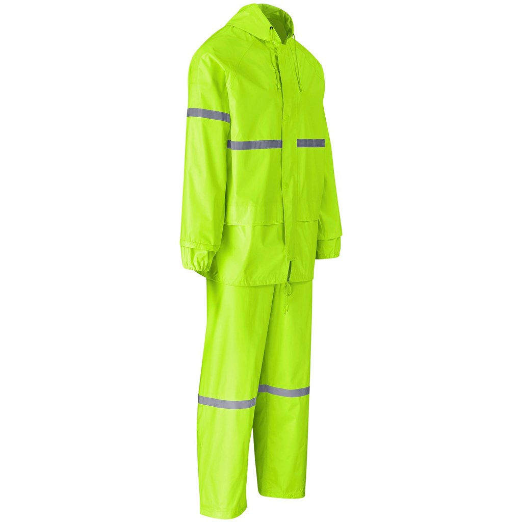 Outdoor Hi-Viz Reflective Polyester/PVC Rainsuit - Lime - Image 5