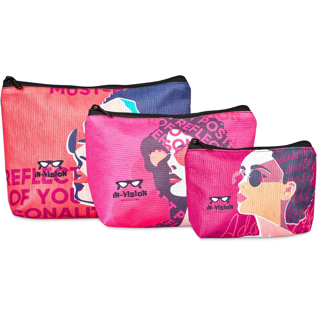Pre-Printed Sample Hoppla Leanne Recycled PET Stitch-Bond Mini Toiletry Bag - Image 8
