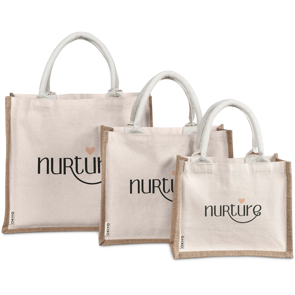 Okiyo Chinsai Mini Jute & Cotton Gift Bag - Image 4