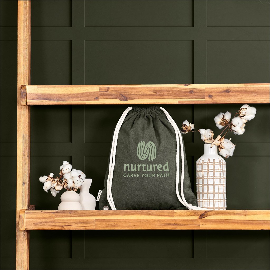 Okiyo Kinchaku Recycled Canvas Drawstring Bag - Image 4