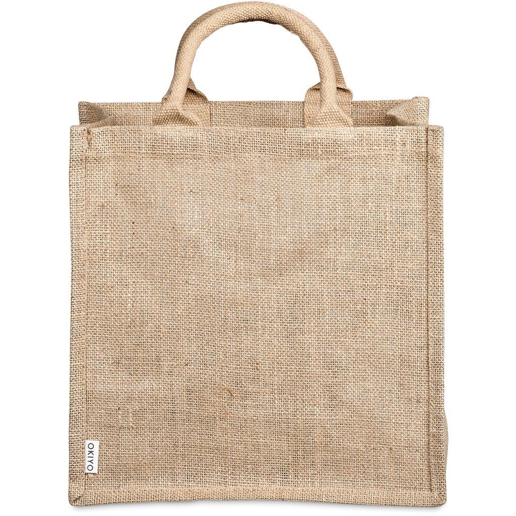 Okiyo Nuri Sublimated Pocket Jute Tote - Image 3