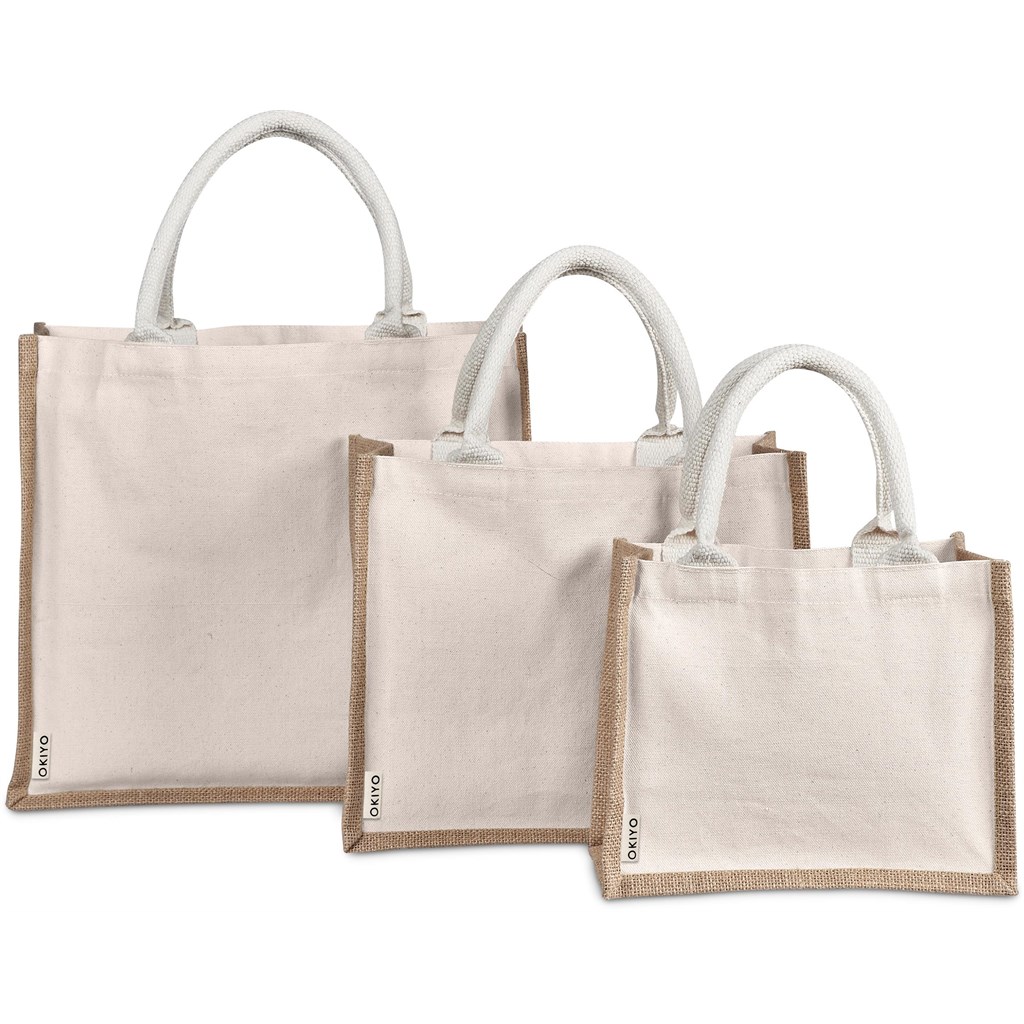 Okiyo Chinsai Midi Jute & Cotton Tote - Image 5