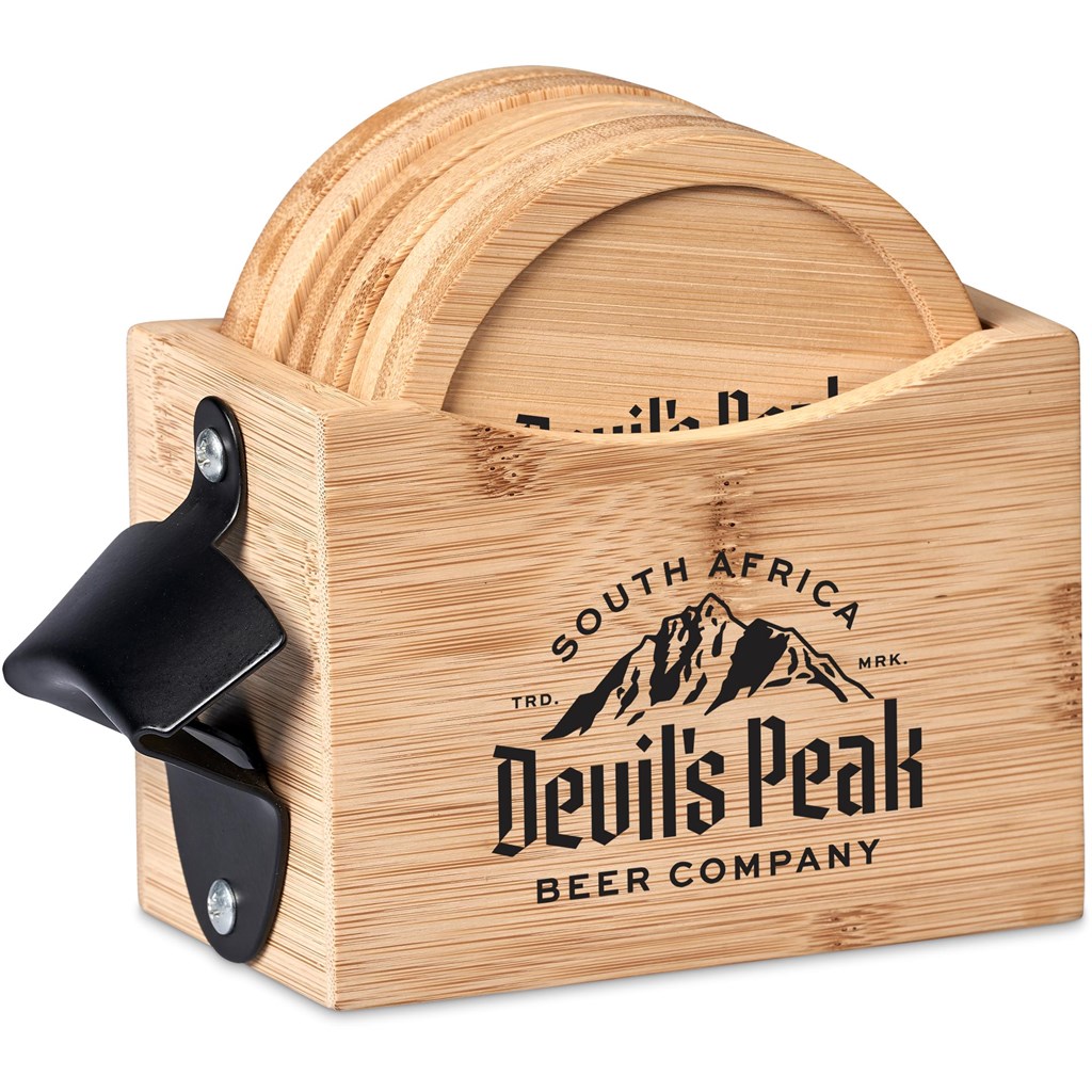 Okiyo Kanpai Bamboo Coaster & Bottle Opener Set - Image 17