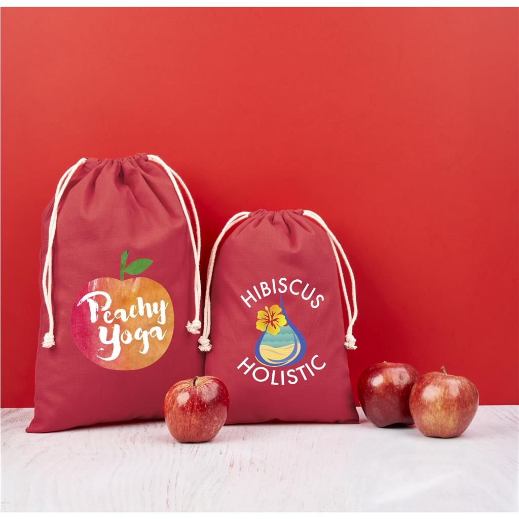 Altitude Allsorts Midi Cotton Drawstring Pouch - Red - Image 2